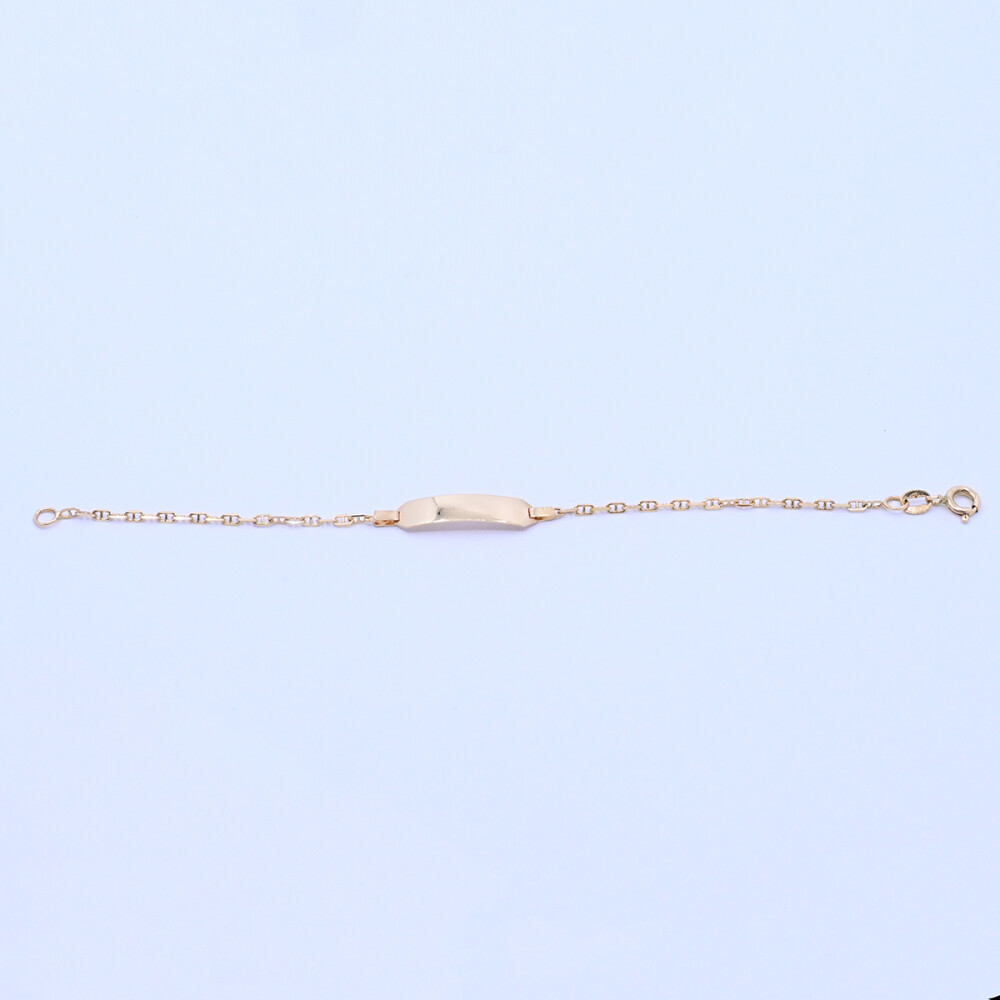 Pulsera oro 18k con placa de identidad para bebé. Pulsera oro 18k con placa de identidad para bebé.