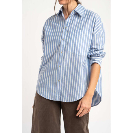 Camisa Rayada Azul