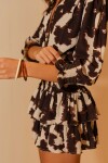 VESTIDO VALENTINA MINI BROWN IVORY COW VESTIDO VALENTINA MINI BROWN IVORY COW