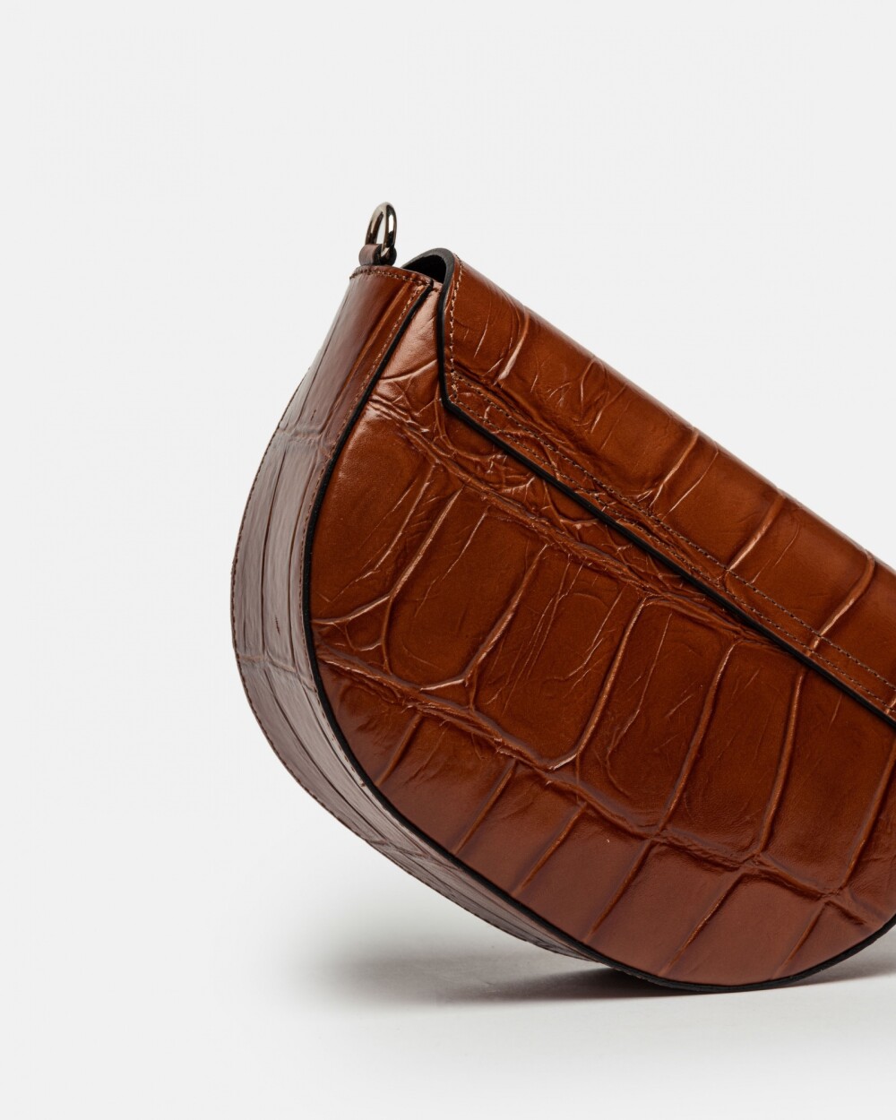 Bandolera The Circle En Cuero Grabado Croco Cuoio