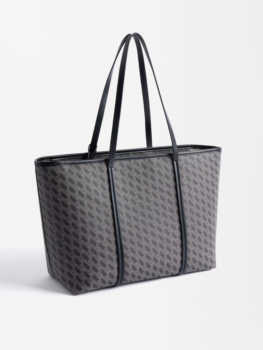 Bolso Shopper Estampada negro