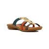 Country Sandalia Casual Cuero 3 Tiras Combinadas S/baja Tabaco-mix