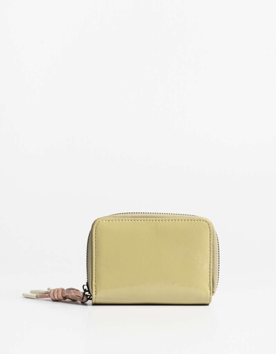 Billetera De Cuerina Con Doble Cierre - Verde Claro 