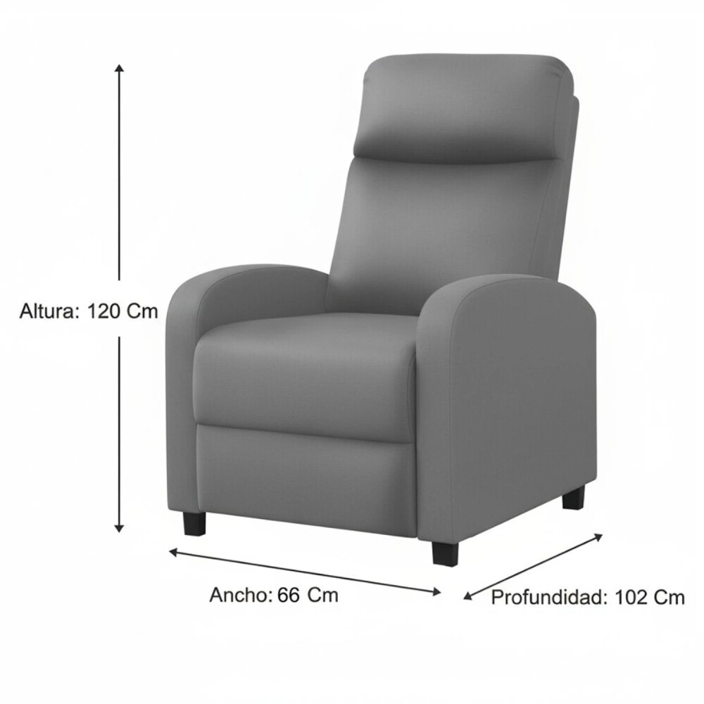 Butaca reclinable - 1 Cuerpo gris claro