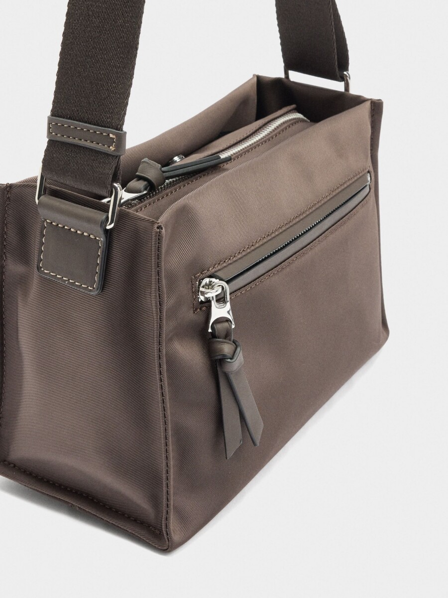 Bolso Bandolera De Nylon M marron