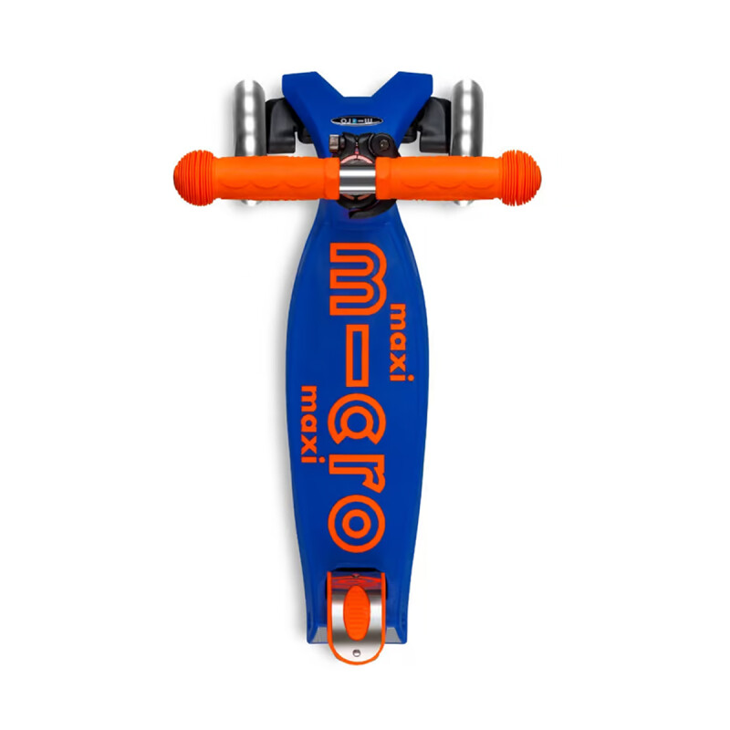 Monopatín Maxi Micro Deluxe Neón Led Plegable Naranja
