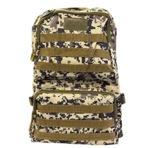 Mochila Táctica Camping 35L Bencor Militar Lona Reforzada Pixelado Beige