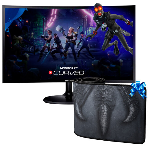 Monitor Samsung Essential 27" Curvo C27f390fh Fhd + Regalo PK MONITOR SAMSUNG 27 CURVO NEGRO+REGALO