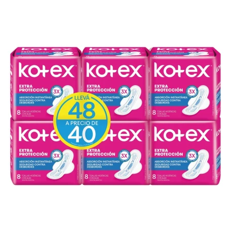 TOALLA FEMENINA KOTEX NORMAL LLEVE 48 PAGUE 40 TOALLA FEMENINA KOTEX NORMAL LLEVE 48 PAGUE 40