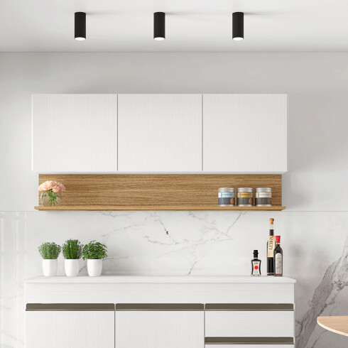 Modulo Aereo Para Cocina Tres Puertas De 150 cms. FREIJO Y BLANCO