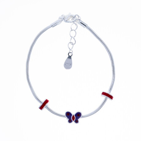 Pulsera de plata 925 con esmalte, MARIPOSA. Pulsera de plata 925 con esmalte, MARIPOSA.
