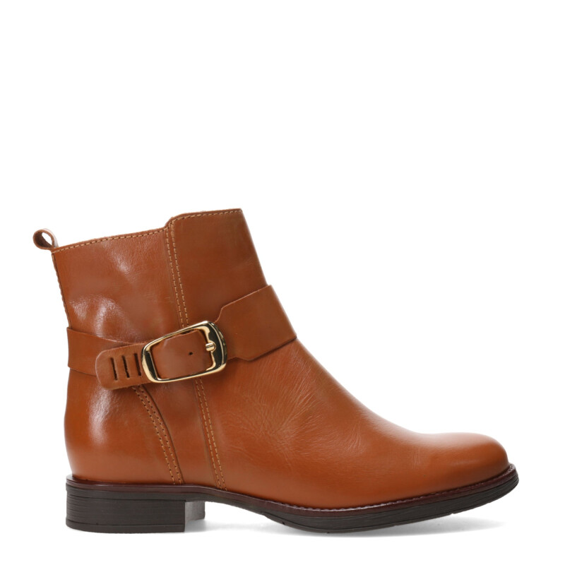 Botas de Mujer Bottero Caña Baja de Cuero Marrón Caramelo