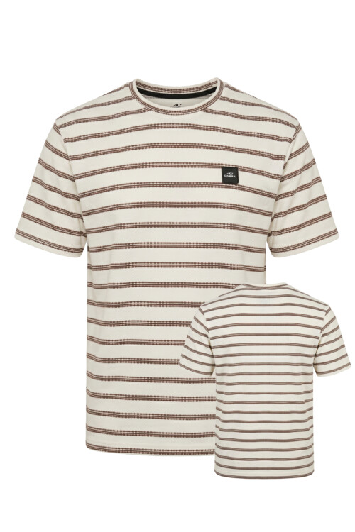 Remera O'Neill Textured Stripe Crew Crema