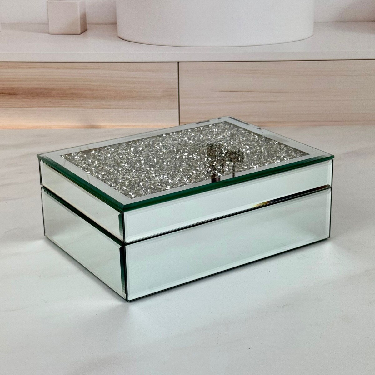 Joyero Box Espejado Largo 20cm x Ancho 15cm x Alto 7cm 