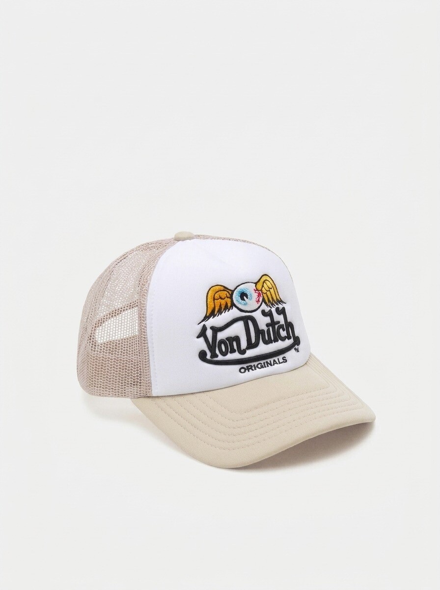 Gorra Von Dutch Trucker Baker Eyeball Unisex - Beige 