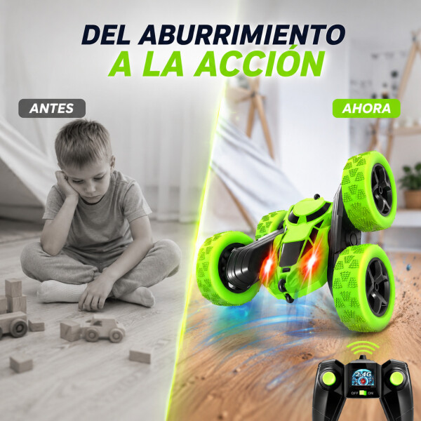 Auto A Control Remoto 360º Acrobático Stunt Juguete 4x4 Variante Color Verde