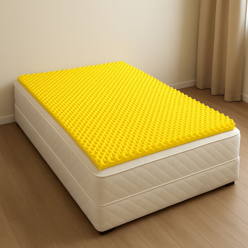 Pillow top de espuma perfilada 138 cms x 188 cm x 3,5 cm AMARILLO