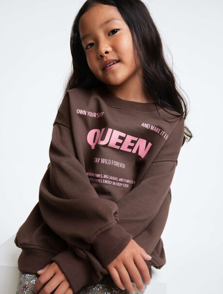 BUZO INFANTIL CON ESTAMPA - MARRÓN MARRÓN