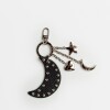 Llavero Starry Night en cuero graneado Negro