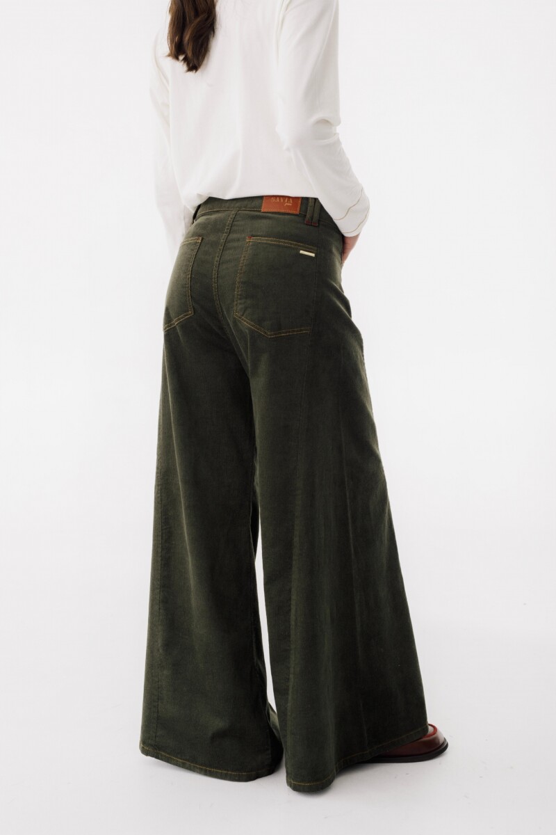 Pantalón Wide XL Corderoy Verde