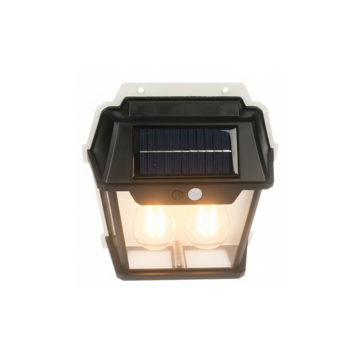 FAROL DE PARED CON DOBLE LED Y CARGA SOLAR NEGRO 