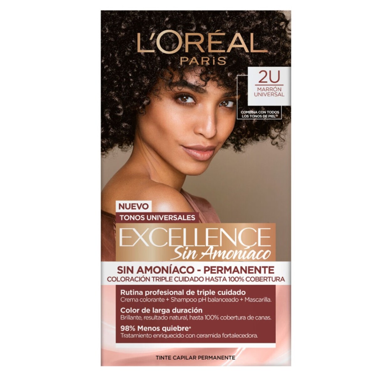 Tinta L'oreal Excellence Nudes 2u Castaño Muy Oscuro 