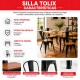 Set X2 Silla Tolix asiento en madera vintage NEGRO