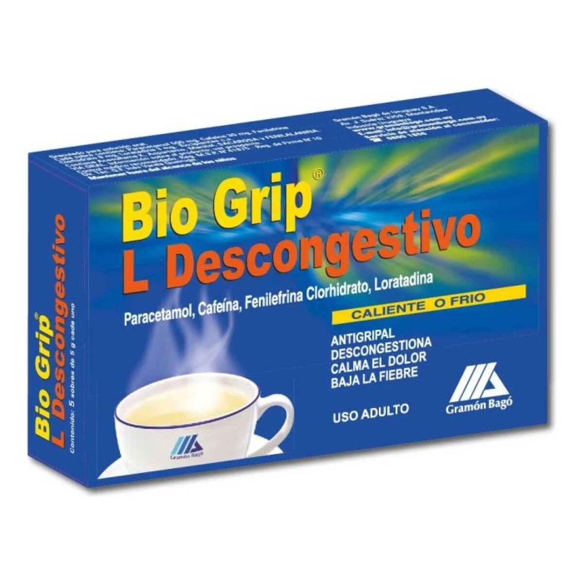 Bio Grip L Descongestivo x 5 sobre soluble - Antigripal Caliente o Frío 