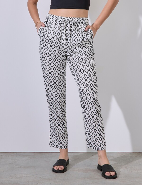 Pantalon Printed BLANCO/NEGRO