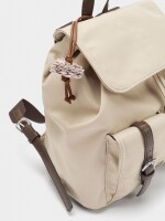 Mochila De Nylon Con Colgante taupe