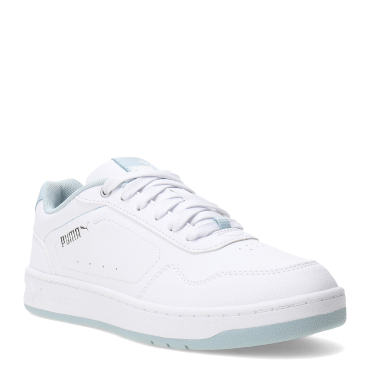 Championes de Mujer Puma Court Classic - Blanco - Celeste - Plateado 