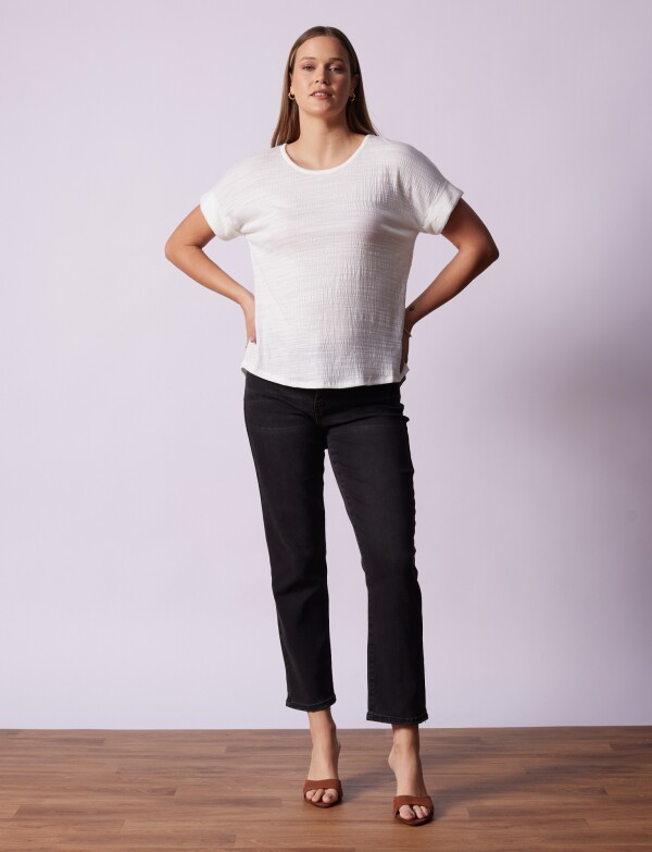 Remera Botones CRUDO