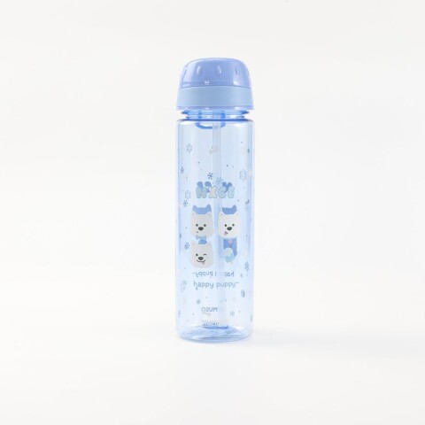 BOTELLA PLÁSTICA PORTÁTIL CON SORBETE PERRITO DUODUO (600 ML / AZUL) BOTELLA PLÁSTICA PORTÁTIL CON SORBETE PERRITO DUODUO (600 ML / AZUL)