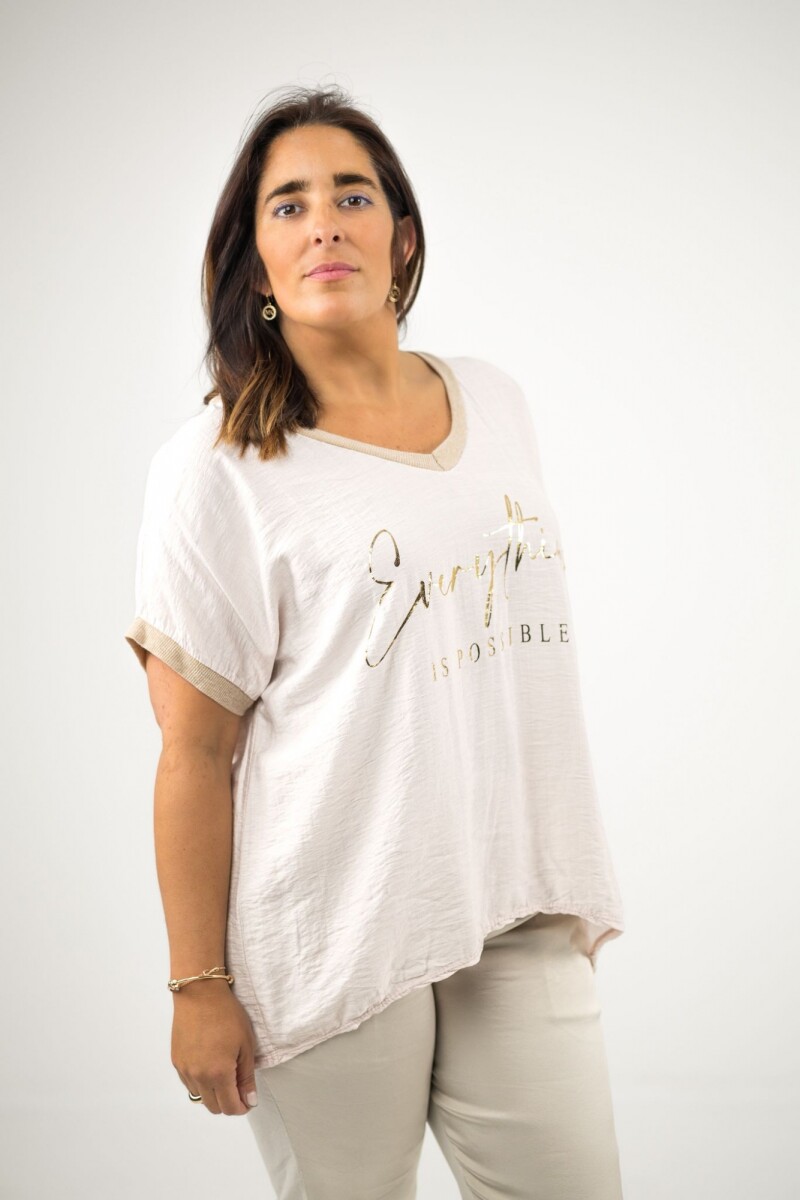 Blusa viscosa con lurex dorado - rosada 