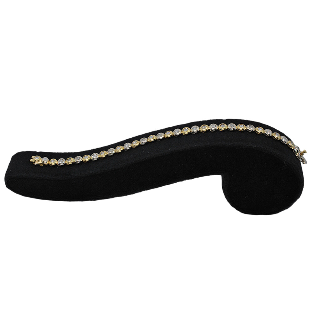 Pulsera en oro 18k de 2 colores y brillantes Pulsera en oro 18k de 2 colores y brillantes