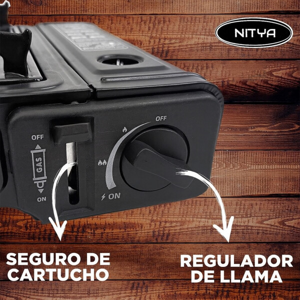 Anafe Cocina Portatil Parrilla Quemador A Gas Cocina Camping Color Negro