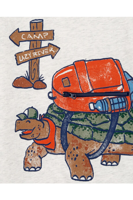 Remera de algodón, estampa tortuga. Talles 2-5T Sin color