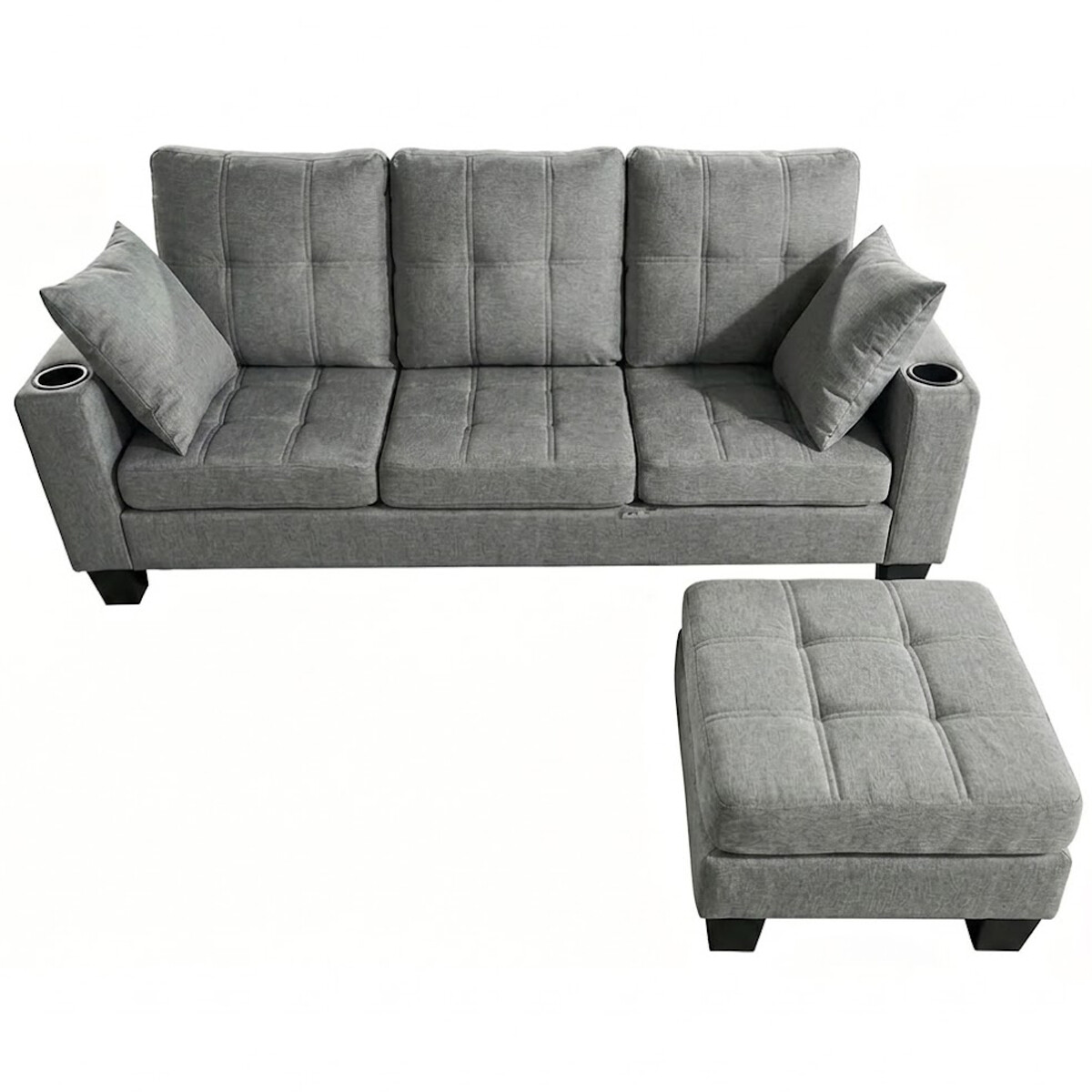 SOFÁ SILLÓN CON CHAISE - Gris 