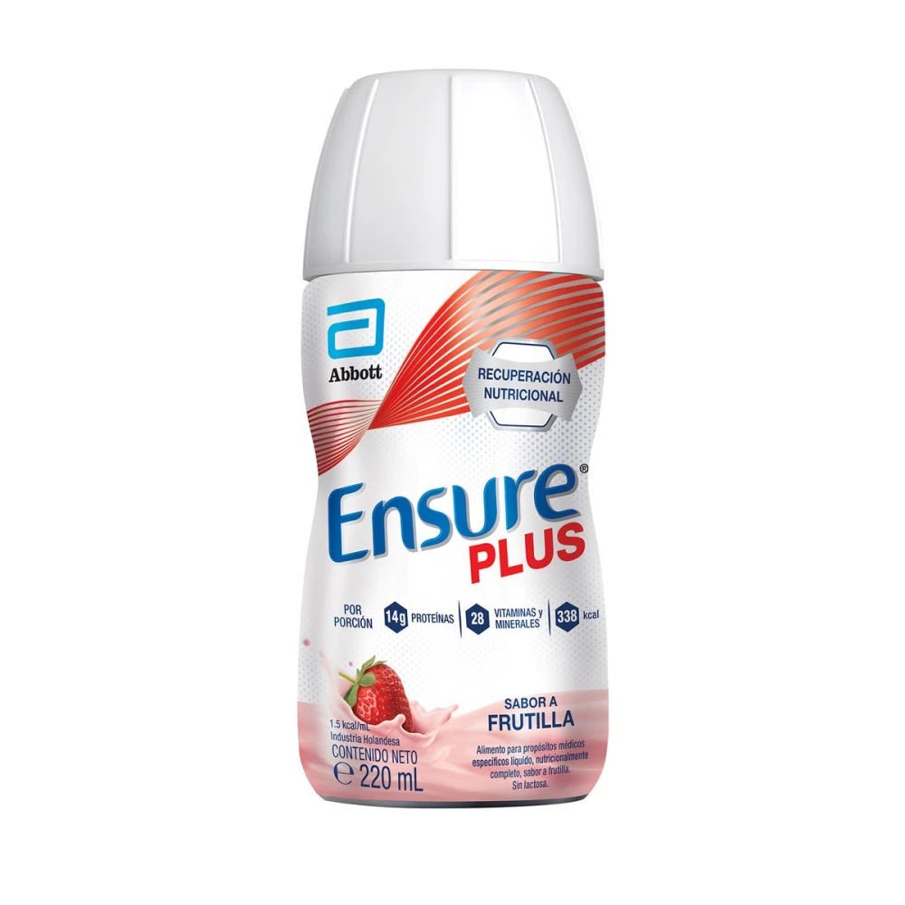 ENSURE PLUS FRUTILLA ENVASE X 220 ML.