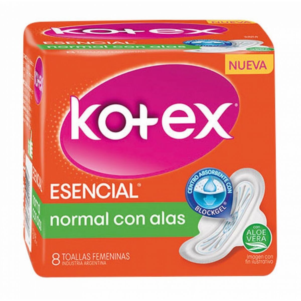 Toalla Femenina Kotex Esencial C/ Alas - X8 