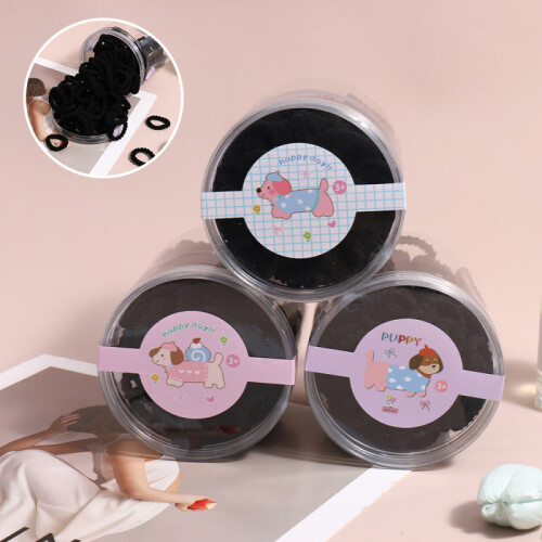 Caja Con Mini Gomitas De Pelo - Color Negro Caja Con Mini Gomitas De Pelo - Color Negro