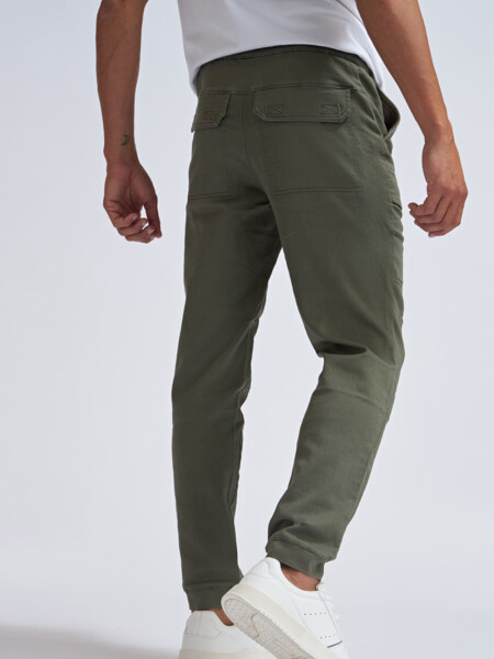 Pantalón cargo jogger de algodón Verde Militar