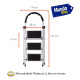Escalera De Aluminio Tijera 3 Escalones Antideslizante Negro