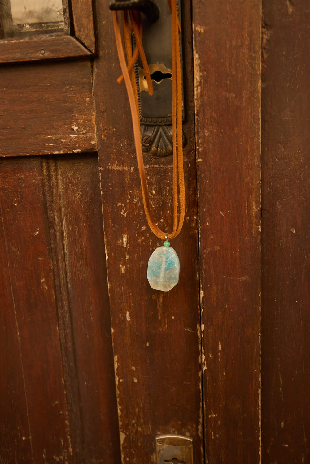 Rustic Round Necklace verde agua n/a