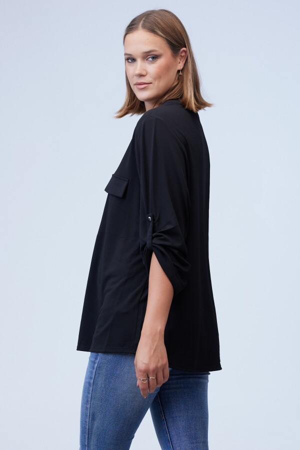Blusa Oversize Zip NEGRO