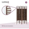 Biombo separador de rattan 1.8 mts Marrón
