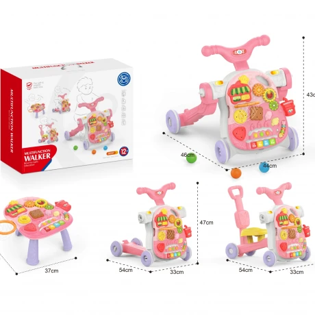Andador Mesa de Juegos Buggy 4 en 1 Huanger ROSA