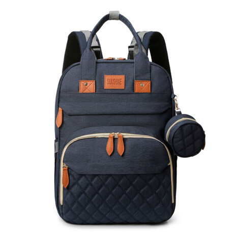 Mochila Bolso Maternal Con Cuna Bebé Cambiador Azul