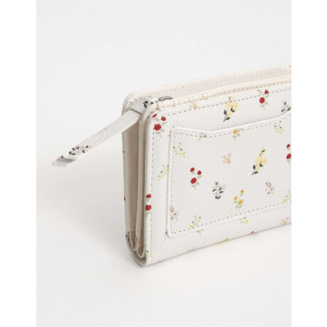 Billetera Cuerina Flores Estampado Flores