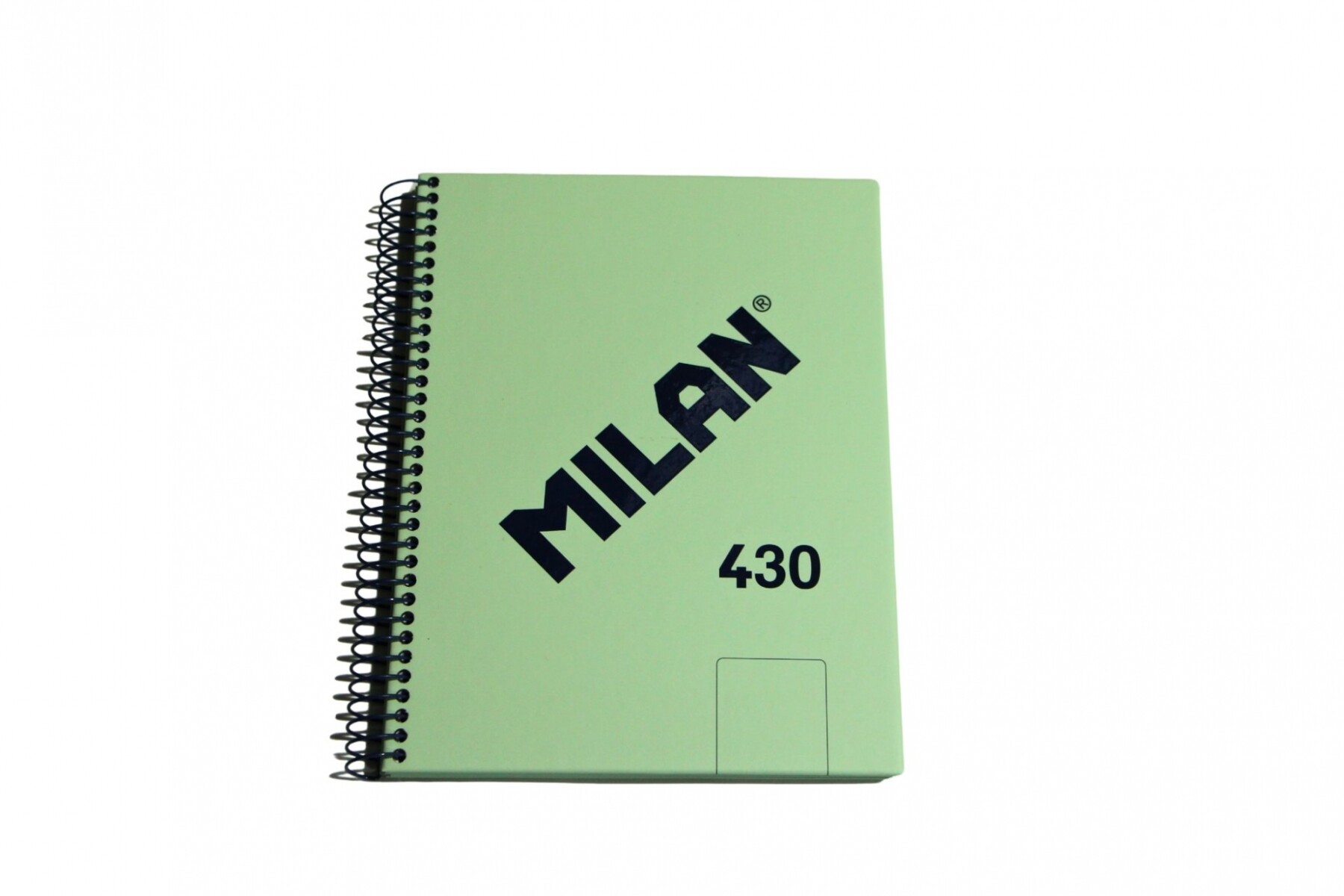 CUADERNO MILAN CON ESPIRAL TAMAÑO A5 LISO DE 80 HOJAS COLOR VERDE PASTEL 